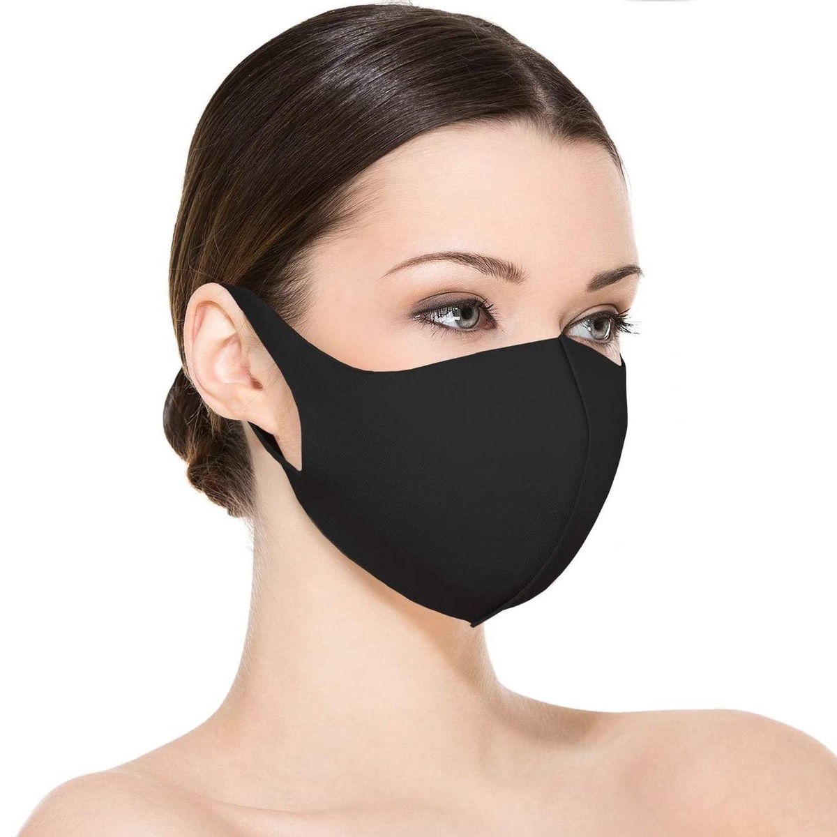3x FASHION Mondkapje - ZWART - Mondmasker - Wasbaar - Mondkapjes - Black - Facemask - Mouth mask - Herbruikbaar - Adembescherming - Mannen, Vrouwen en Kinderen - Bescherming Openbaar Vervoer - OV
