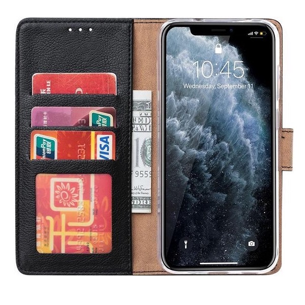 Boekhoesje geschikt voor iPhone 12 / 12 Pro - Zwart