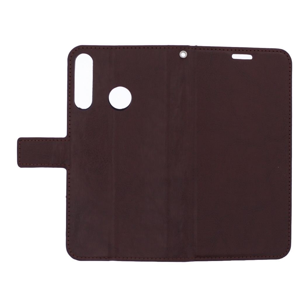 Telefoon Wallet Bookcase geschikt voor Huawei P40 Lite E-Portemonnee telefoonhoesje voor Bankpassen-Kunstleer-Siliconen Houder-Magnetische sluiten- Bruin