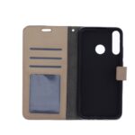 Telefoon Wallet Bookcase geschikt voor Huawei P40 Lite E-Portemonnee telefoonhoesje voor Bankpassen-Kunstleer-Siliconen Houder-Magnetische sluiten- Goud