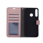 Telefoon Wallet Bookcase geschikt voor Huawei P40 Lite E-Portemonnee telefoonhoesje voor Bankpassen-Kunstleer-Siliconen Houder-Magnetische sluiten- Rose goud