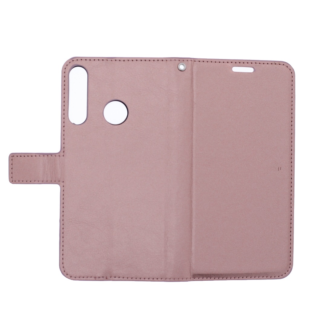 Telefoon Wallet Bookcase geschikt voor Huawei P40 Lite E-Portemonnee telefoonhoesje voor Bankpassen-Kunstleer-Siliconen Houder-Magnetische sluiten- Rose goud