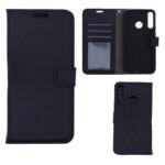 Telefoon Wallet Bookcase geschikt voor Huawei P40 Lite E-Portemonnee telefoonhoesje voor Bankpassen-Kunstleer-Siliconen Houder-Magnetische sluiten- Zwart