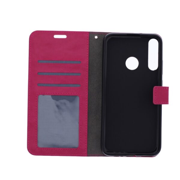 Telefoon Wallet Bookcase geschikt voor Huawei P40 Lite E-Portemonnee telefoonhoesje voor Bankpassen-Siliconen Houder-Magnetische sluiten- Roze