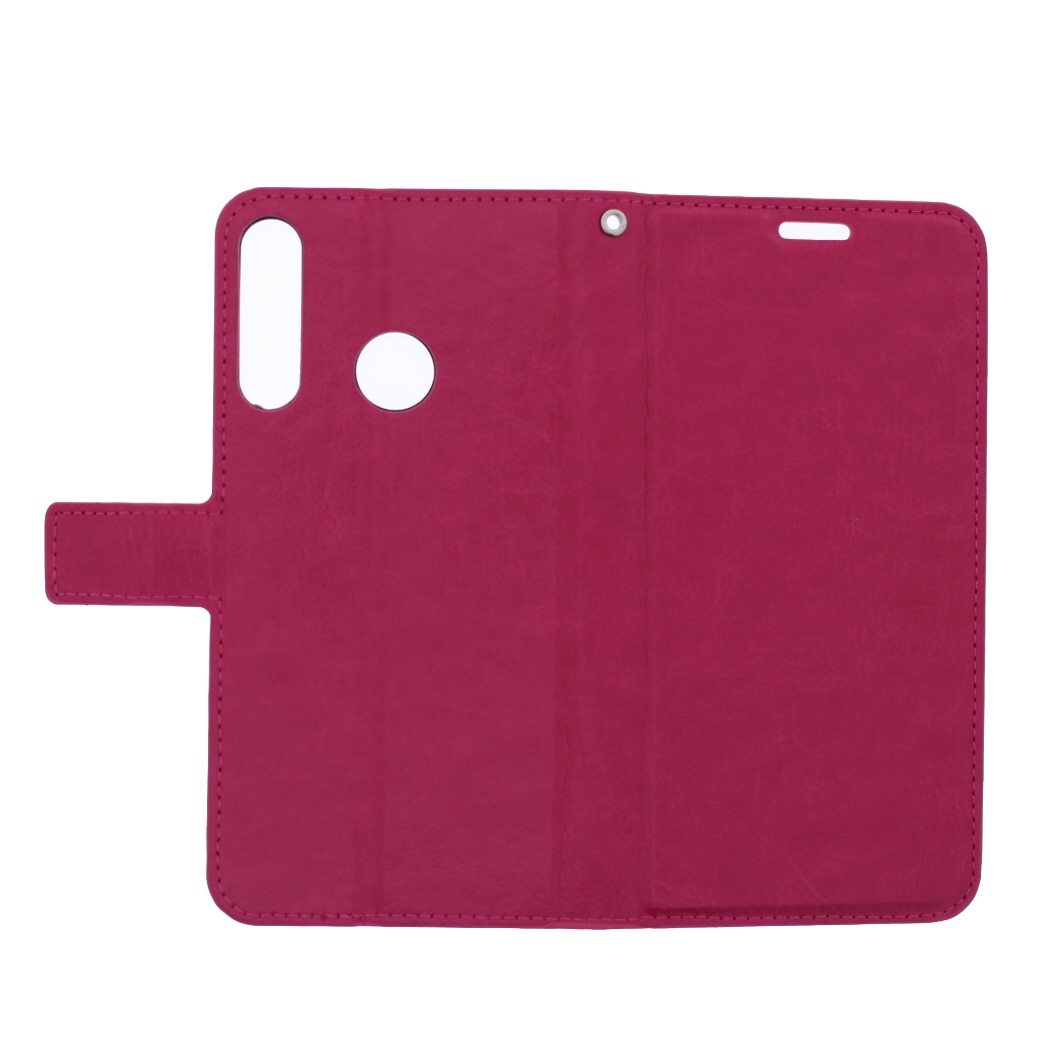 Telefoon Wallet Bookcase geschikt voor Huawei P40 Lite E-Portemonnee telefoonhoesje voor Bankpassen-Siliconen Houder-Magnetische sluiten- Roze