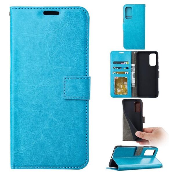 Telefoon Wallet Bookcase geschikt voor iPhone 12 - Portemonnee telefoonhoesje voor Bankpassen - Kunstleer - Siliconen Houder - Magnetische sluiten - Turquoise