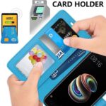 Telefoon Wallet Bookcase geschikt voor iPhone 5 / 5C / 5S / SE-Portemonnee telefoonhoesje voor Bankpassen-Kunstleer-Siliconen Houder-Magnetische sluiten- Turquoise