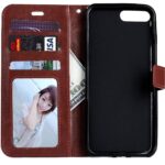 Telefoon Wallet Bookcase geschikt voor iPhone 6 / iPhone 6S - Portemonnee telefoonhoesje voor Bankpassen - Kunstleer - Siliconen Houder - Magnetische sluiten - Bruin