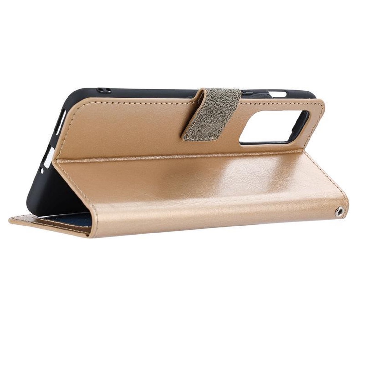 Telefoon Wallet Bookcase geschikt voor iPhone X / XS - Portemonnee telefoonhoesje voor Bankpassen - Kunstleer - Siliconen Houder - Magnetische sluiten - Goud