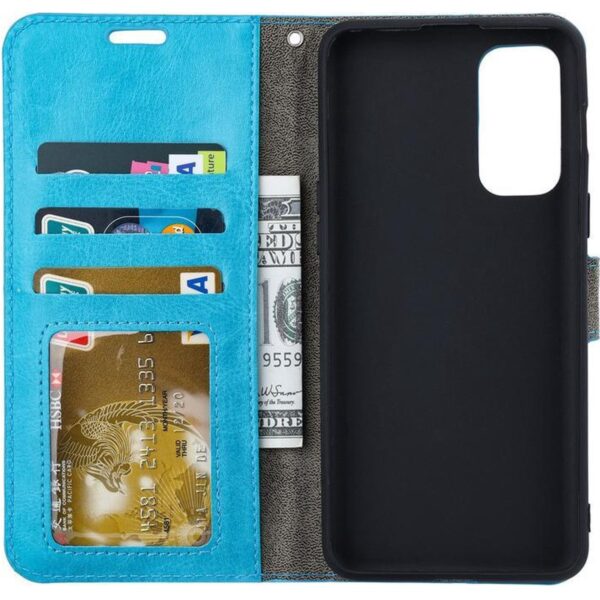 Telefoon Wallet Bookcase geschikt voor Motorola Moto G5s Plus - Portemonnee telefoonhoesje voor Bankpassen - Kunstleer - Siliconen Houder - Magnetische sluiten- Turquoise