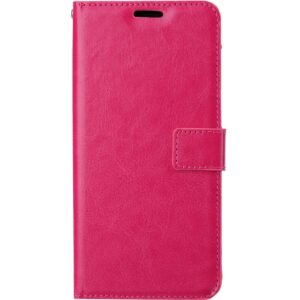 Telefoon Wallet Bookcase geschikt voor OnePlus Nord N100 ? Portemonnee telefoonhoesje voor Bankpassen ? Hoesje voor OnePlus Nord N100 ? Kunstleer ? Siliconen Houder ? Magnetische sluiten- Roze