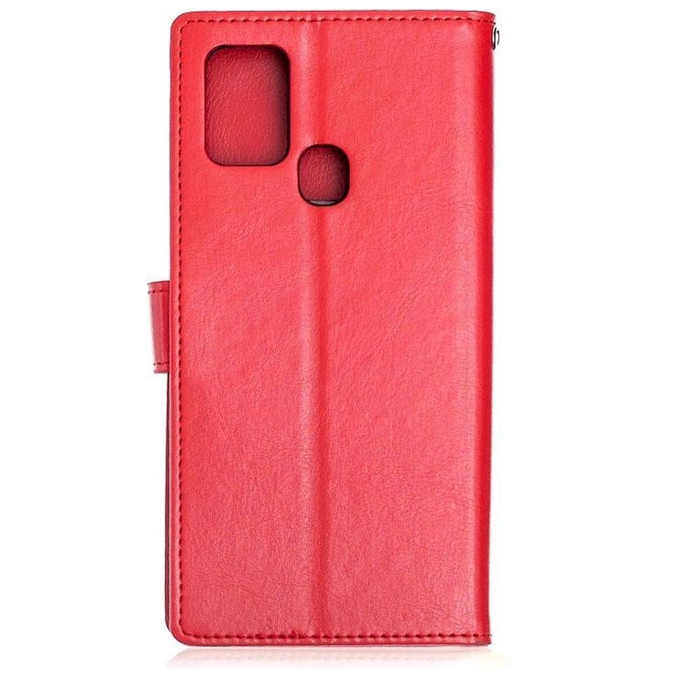 Telefoon Wallet Bookcase geschikt voor OnePlus Nord N100 - Portemonnee telefoonhoesje voor Bankpassen - Kunstleer - Siliconen Houder - Magnetische sluiten - Rood