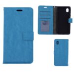 Telefoon Wallet Bookcase geschikt voor Samsung Galaxy A01 Core ? Portemonnee telefoonhoesje voor Bankpassen ? Hoesje voor Samsung Galaxy A01 Core ? Kunstleer ? Siliconen Houder ? Magnetische sluiten- Turquoise