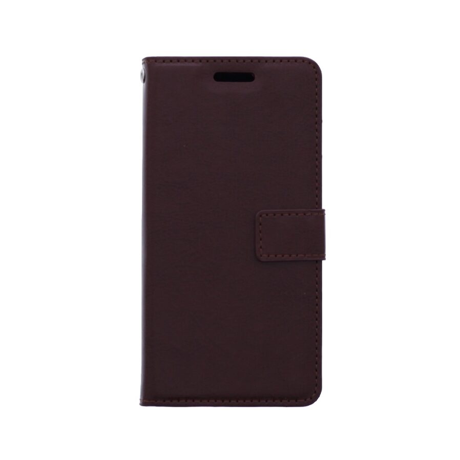 Telefoon Wallet Bookcase geschikt voor Samsung Galaxy A01 Core - Portemonnee telefoonhoesje voor Bankpassen - Kunstleer - Siliconen Houder - Magnetische sluiten- Bruin