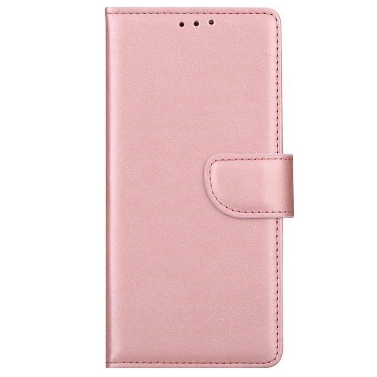 Telefoon Wallet Bookcase geschikt voor Samsung Galaxy A01 Core Portemonnee - telefoonhoesje voor Bankpassen - Kunstleer - Siliconen Houder - Magnetische sluiten- Rosegoud