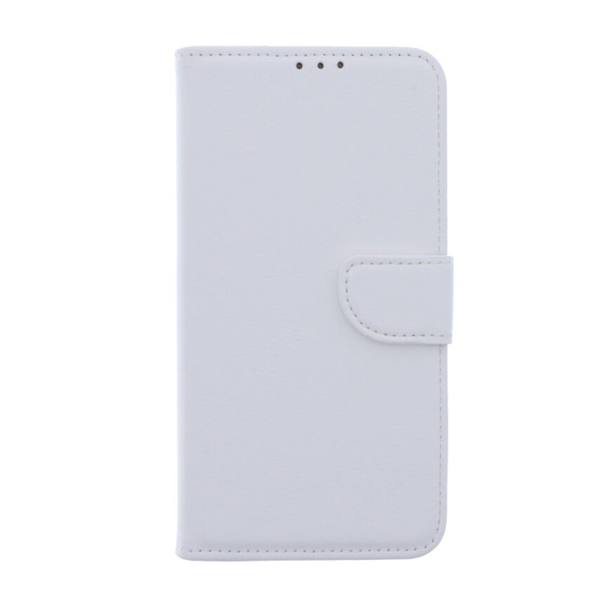 Telefoon Wallet Bookcase geschikt voor Samsung Galaxy A10-Portemonnee telefoonhoesje voor Bankpassen-Kunstleer-Siliconen Houder-Magnetische sluiten- wit
