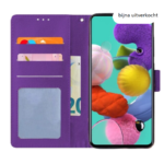 Telefoon Wallet Bookcase geschikt voor Samsung Galaxy A10s-Portemonnee telefoonhoesje voor Bankpassen-Kunstleer-Siliconen Houder-Magnetische sluiten- Paars