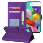 Telefoon Wallet Bookcase geschikt voor Samsung Galaxy A10s-Portemonnee telefoonhoesje voor Bankpassen-Kunstleer-Siliconen Houder-Magnetische sluiten- Paars