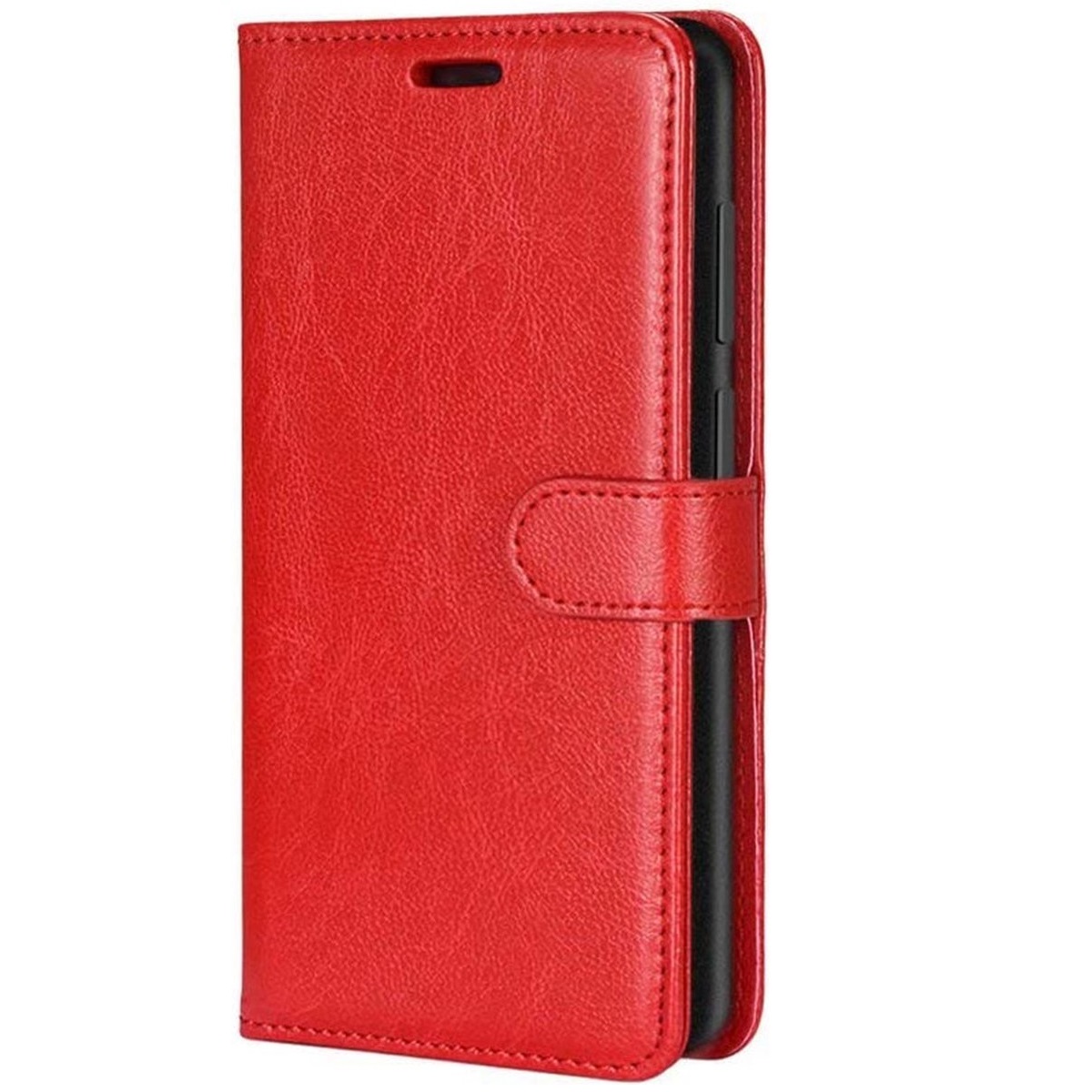 Telefoon Wallet Bookcase geschikt voor Samsung Galaxy A22 4G - Portemonnee telefoonhoesje voor Bankpassen - Kunstleer - Siliconen Houder - Magnetische sluiten - Rood