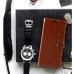 Telefoon Wallet Bookcase geschikt voor Samsung Galaxy A22 5G - Portemonnee telefoonhoesje voor Bankpassen - Kunstleer - Siliconen Houder - Magnetische sluiten - Bruin