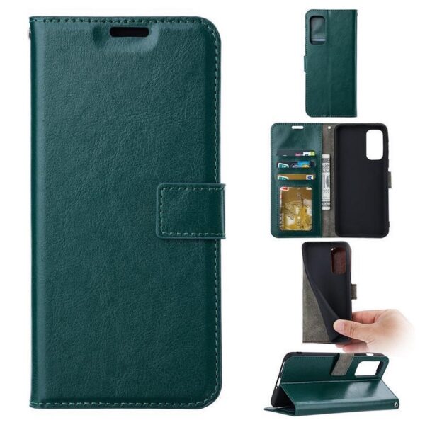 Telefoon Wallet Bookcase geschikt voor Samsung Galaxy A22 5G - Portemonnee telefoonhoesje voor Bankpassen - Kunstleer - Siliconen Houder - Magnetische sluiten - Groen
