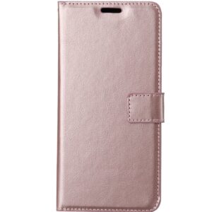 Telefoon Wallet Bookcase geschikt voor Samsung Galaxy A22 5G - Portemonnee telefoonhoesje voor Bankpassen - Kunstleer - Siliconen Houder - Magnetische sluiten- Rose goud