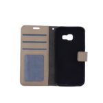 Telefoon Wallet Bookcase geschikt voor Samsung Galaxy A3 2017-Portemonnee telefoonhoesje voor Bankpassen-Kunstleer-Siliconen Houder-Magnetische sluiten- Goud