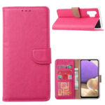 Telefoon Wallet Bookcase geschikt voor Samsung Galaxy A32 4G - Portemonnee telefoonhoesje voor Bankpassen - Hoesje voor Samsung Galaxy A32 4G - Kunstleer - Siliconen Houder - Magnetische sluiten- Roze