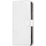 Telefoon Wallet Bookcase geschikt voor Samsung Galaxy A41 ? Portemonnee telefoonhoesje voor Bankpassen ? Hoesje voor Samsung Galaxy A41 ? Kunstleer ? Siliconen Houder ? Magnetische sluiten- wit
