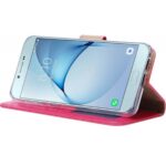 Telefoon Wallet Bookcase geschikt voor Samsung Galaxy A5 2016 - Portemonnee telefoonhoesje voor Bankpassen - Kunstleer - Siliconen Houder - Magnetische sluiten- Roze