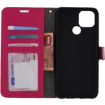 Telefoon Wallet Bookcase geschikt voor Samsung Galaxy A51 ? Portemonnee telefoonhoesje voor Bankpassen ? Hoesje voor Samsung Galaxy A51 ? Kunstleer ? Siliconen Houder ? Magnetische sluiten- Roze