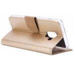 Telefoon Wallet Bookcase geschikt voor Samsung Galaxy A6 2018 - Portemonnee telefoonhoesje voor Bankpassen - Kunstleer - Siliconen Houder - Magnetische sluiten - Goud