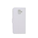 Telefoon Wallet Bookcase geschikt voor Samsung Galaxy A6 (2018 )- Portemonnee telefoonhoesje voor Bankpassen - Kunstleer - Siliconen Houder - Magnetische sluiten-  Wit