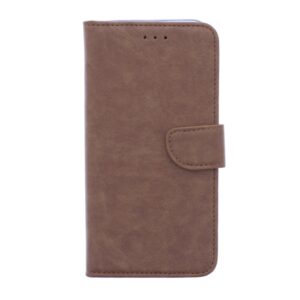 Telefoon Wallet Bookcase geschikt voor Samsung Galaxy A6 Plus 2018-Portemonnee telefoonhoesje voor Bankpassen-Kunstleer-Siliconen Houder-Magnetische sluiten- Bruin