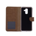 Telefoon Wallet Bookcase geschikt voor Samsung Galaxy A6 Plus 2018-Portemonnee telefoonhoesje voor Bankpassen-Kunstleer-Siliconen Houder-Magnetische sluiten- Bruin