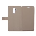 Telefoon Wallet Bookcase geschikt voor Samsung Galaxy A6 Plus 2018-Portemonnee telefoonhoesje voor Bankpassen-Kunstleer-Siliconen Houder-Magnetische sluiten- Goud