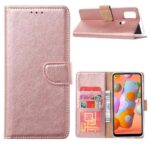 Telefoon Wallet Bookcase geschikt voor Samsung Galaxy A6 Plus 2018 - Portemonnee telefoonhoesje voor Bankpassen - Kunstleer - Siliconen Houder - Magnetische sluiten- Rose goud