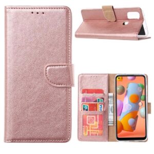 Telefoon Wallet Bookcase geschikt voor Samsung Galaxy A6 Plus 2018 - Portemonnee telefoonhoesje voor Bankpassen - Kunstleer - Siliconen Houder - Magnetische sluiten- Rose goud