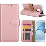 Telefoon Wallet Bookcase geschikt voor Samsung Galaxy A6 Plus (2018) - Portemonnee telefoonhoesje voor Bankpassen - Kunstleer - Siliconen Houder - Magnetische sluiten- Rose goud