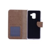 Telefoon Wallet Bookcase geschikt voor Samsung Galaxy A8 (2018)-Portemonnee telefoonhoesje voor Bankpassen-(2018)-Kunstleer-Siliconen Houder-Magnetische sluiten- Bruin