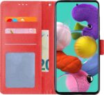 Telefoon Wallet Bookcase geschikt voor Samsung Galaxy A8 (2018) - Portemonnee telefoonhoesje voor Bankpassen - Kunstleer - Siliconen Houder - Magnetische sluiten- Rood