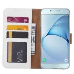 Telefoon Wallet Bookcase geschikt voor Samsung Galaxy A8 (2018) - Portemonnee telefoonhoesje voor Bankpassen - Kunstleer - Siliconen Houder - Magnetische sluiten- Wit