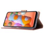 Telefoon Wallet Bookcase geschikt voor Samsung Galaxy M21 ? Portemonnee telefoonhoesje voor Bankpassen ? Hoesje voor Samsung Galaxy M21 ? Kunstleer ? Siliconen Houder ? Magnetische sluiten- Rose goud