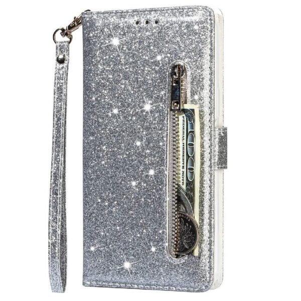Telefoon Wallet Bookcase geschikt voor Samsung Galaxy M51 - Portemonnee telefoonhoesje voor Bankpassen - Kunstleer - Siliconen Houder - Magnetische sluiten - Zilver