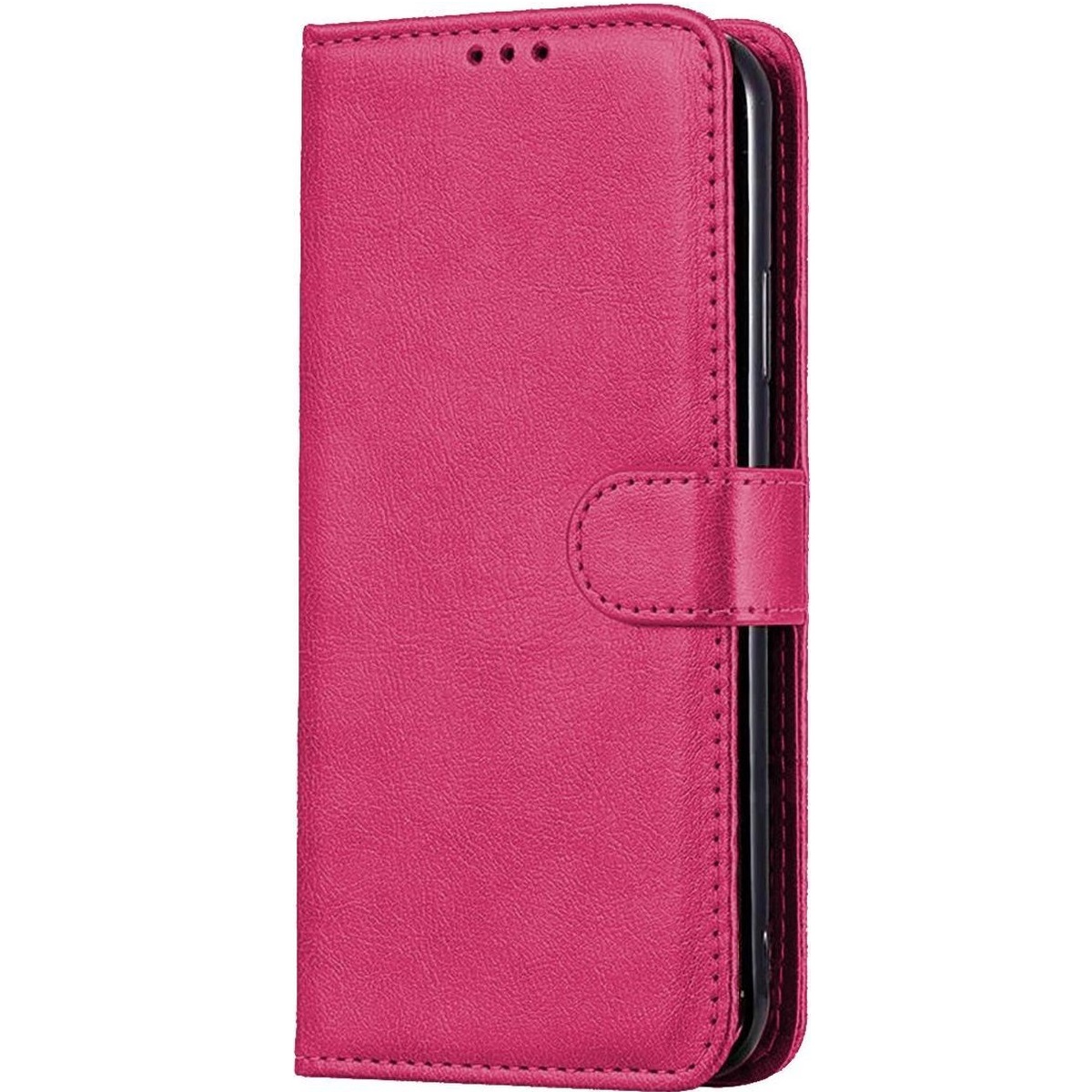 Telefoon Wallet Bookcase geschikt voor Samsung Galaxy Note 10 Lite - Portemonnee telefoonhoesje voor Bankpassen - Kunstleer - Siliconen Houder - Magnetische sluiten- Roze