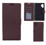 Telefoon Wallet Bookcase geschikt voor Samsung Galaxy Note 10 Plus - Portemonnee telefoonhoesje voor Bankpassen - Kunstleer - Siliconen Houder - Magnetische sluiten- Bruin