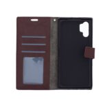 Telefoon Wallet Bookcase geschikt voor Samsung Galaxy Note 10 Plus - Portemonnee telefoonhoesje voor Bankpassen - Kunstleer - Siliconen Houder - Magnetische sluiten- Bruin