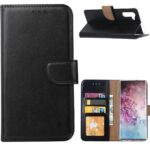 Telefoon Wallet Bookcase geschikt voor Samsung Galaxy Note 10 Plus - Portemonnee telefoonhoesje voor Bankpassen - Kunstleer - Siliconen Houder - Magnetische sluiten- Zwart