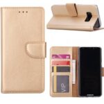 Telefoon Wallet Bookcase geschikt voor Samsung Galaxy Note 8-Portemonnee telefoonhoesje voor Bankpassen-Kunstleer-Siliconen Houder-Magnetische sluiten- Goud