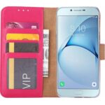 Telefoon Wallet Bookcase geschikt voor Samsung Galaxy S6 Edge - Portemonnee telefoonhoesje voor Bankpassen - Kunstleer - Siliconen Houder - Magnetische sluiten- Roze
